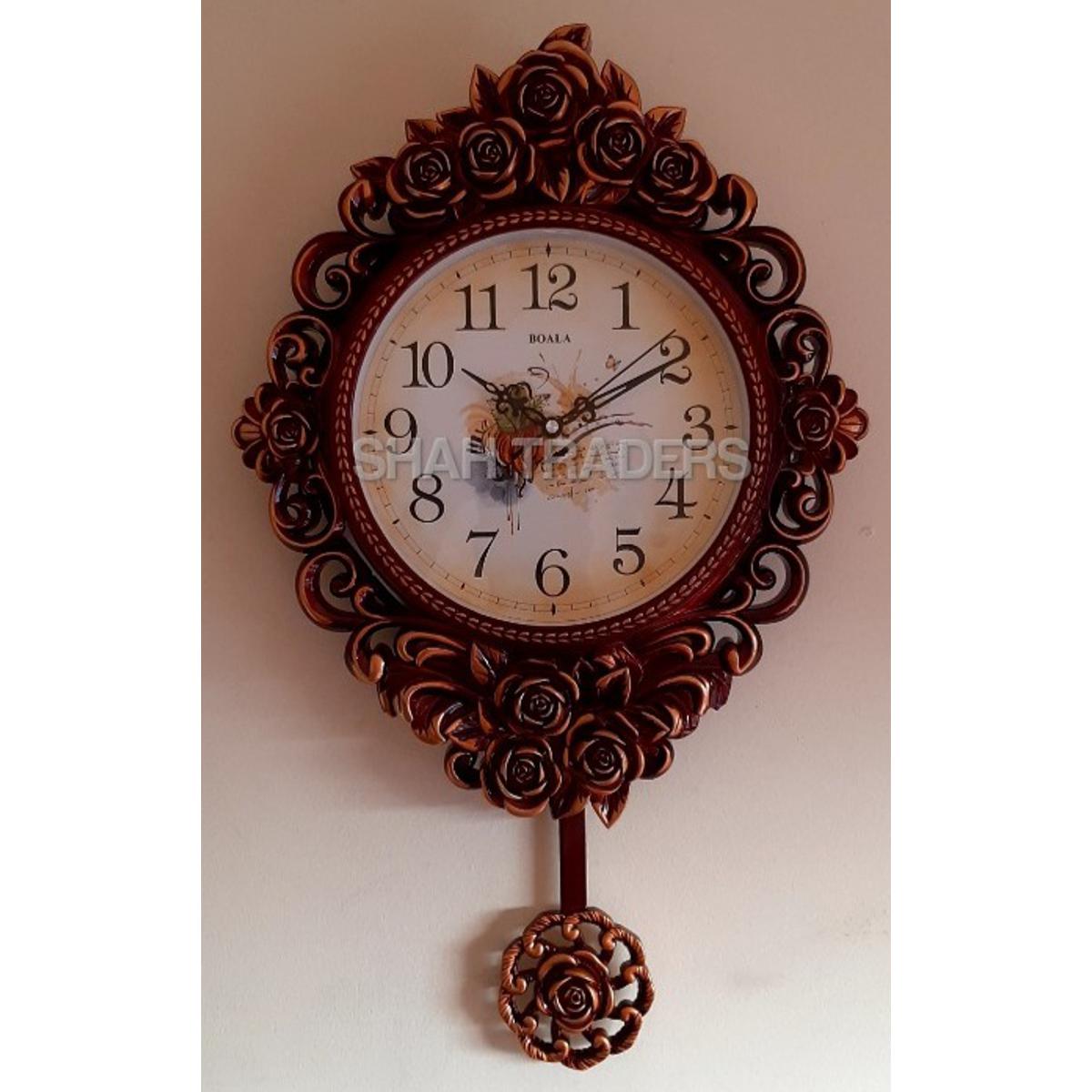 Picture of winging Classical Elegant Wall Clock, Living Room Bedroom Restaurant Creative Silent Quartz Clock, Home Decor Nordic Clock, 37x63cm