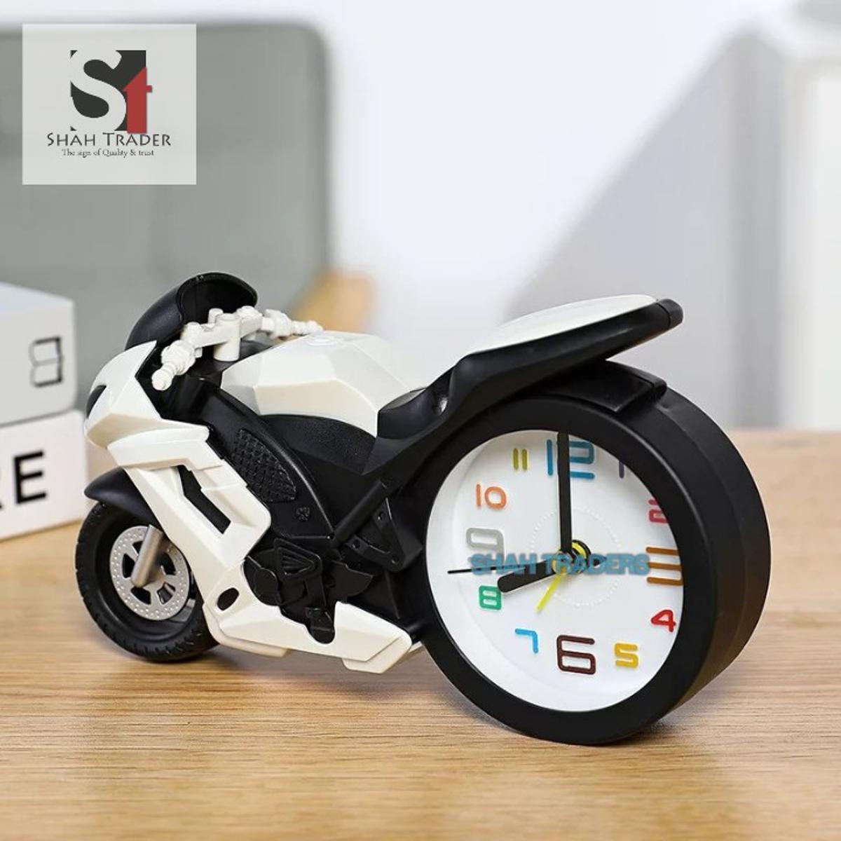 Picture of Motorcycle Alarm Clock Portable Battery Power Desktop Alarm Clock Watch For Children Friends Gift Table Decoration