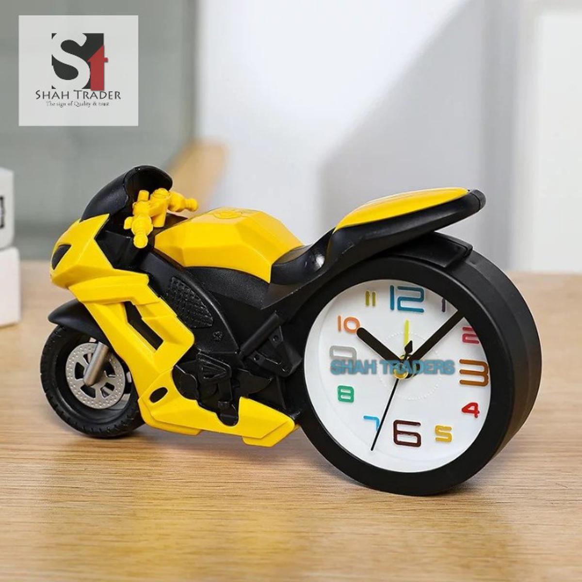 Picture of Motorcycle Alarm Clock Portable Battery Power Desktop Alarm Clock Watch For Children Friends Gift Table Decoration