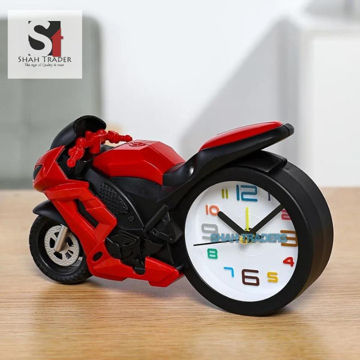 Picture of Motorcycle Alarm Clock Portable Battery Power Desktop Alarm Clock Watch For Children Friends Gift Table Decoration