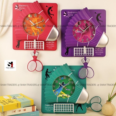 Picture of Badminton Shaped Desk Clock - Badminton Style Modern Design Table Clock