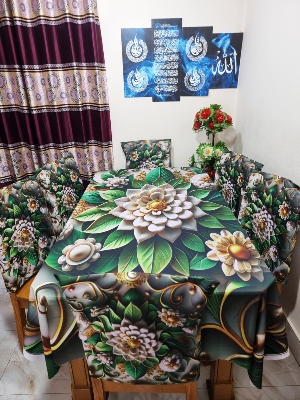 Buy 3D প্রিন্টেড ৬টি চেয়ার এবং ১টি টেবিল কাভারসহ মোট ৭ পিসের কমপ্লিট সেট। পোশাক বাড়ি শপ at Best Prices in Bangladesh
