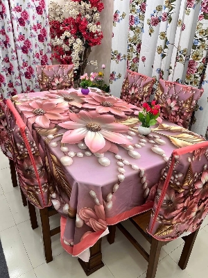 Buy 3D প্রিন্টেড ৬টি চেয়ার এবং ১টি টেবিল কাভারসহ মোট ৭ পিসের কমপ্লিট সেট। পোশাক বাড়ি শপ at Best Prices in Bangladesh