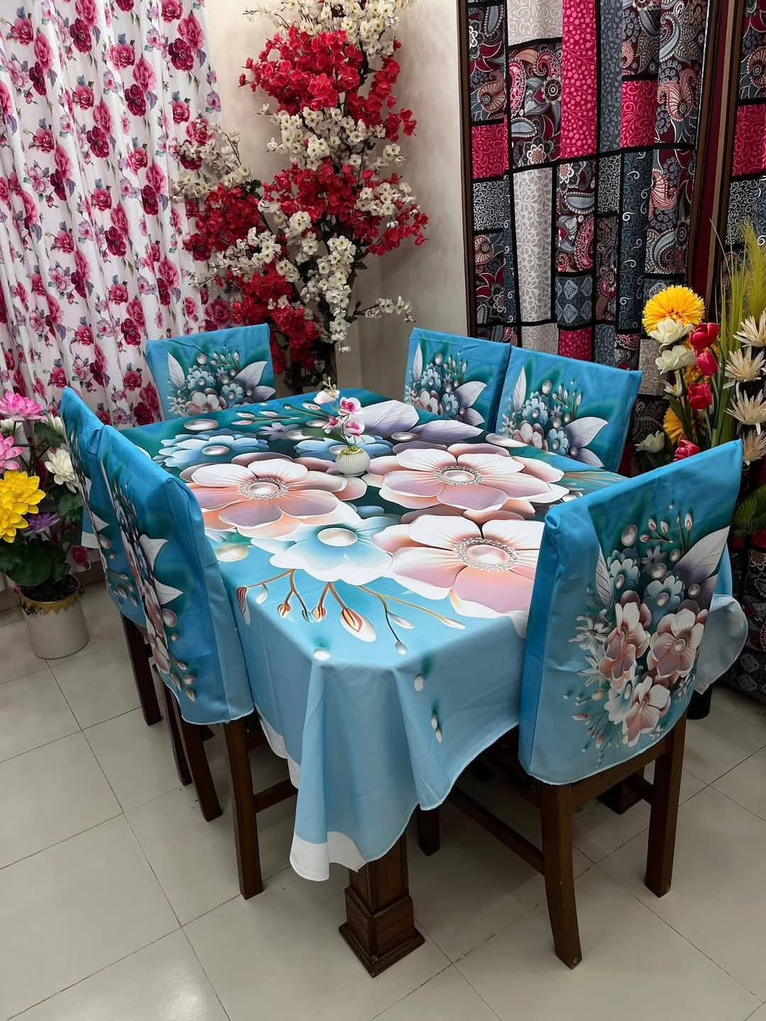 Buy 3D প্রিন্টেড ৬টি চেয়ার এবং ১টি টেবিল কাভারসহ মোট ৭ পিসের কমপ্লিট সেট। পোশাক বাড়ি শপ at Best Prices in Bangladesh