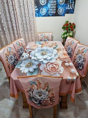 Buy 3D প্রিন্টেড ৬টি চেয়ার এবং ১টি টেবিল কাভারসহ মোট ৭ পিসের কমপ্লিট সেট। পোশাক বাড়ি শপ at Best Prices in Bangladesh