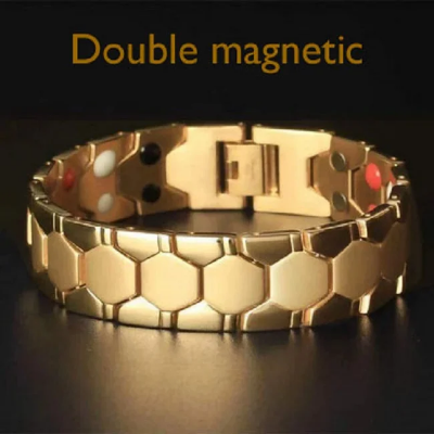Buy double-magnet-bracelet-for-men-golden at Best Price in Bangladesh