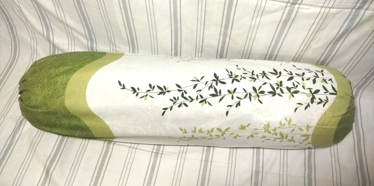 Picture of Side Pillow Cover Kol Balish Cover 1 Pcs | Standard 38 * 32 Inch Pillow Protector - Available in Green, Pink, Red, Brown, Ash, Purple, Blue