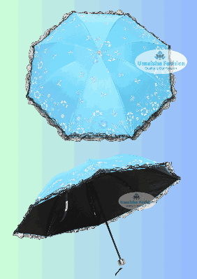 Picture of Ladies Fashionable and Elegant Anti UV Sunshade Print Border Lace Umbrella