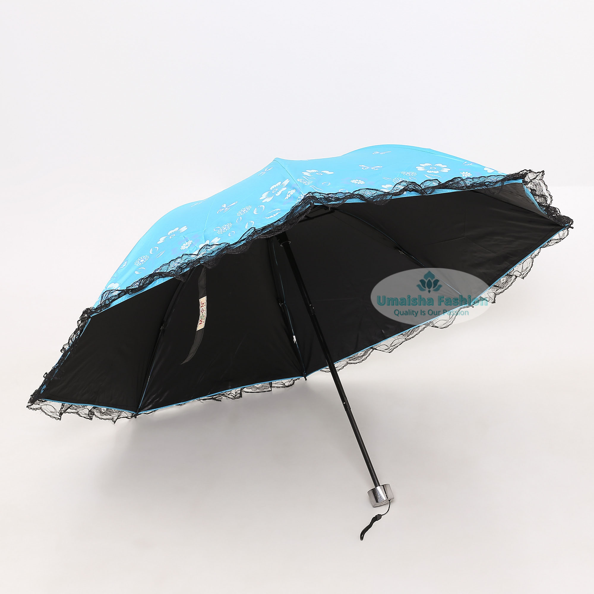 Picture of Ladies Fashionable and Elegant Anti UV Sunshade Print Border Lace Umbrella