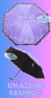Picture of Ladies Fashionable and Elegant Anti UV Sunshade Print Border Lace Umbrella