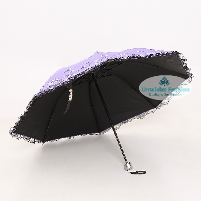 Picture of Ladies Fashionable and Elegant Anti UV Sunshade Print Border Lace Umbrella
