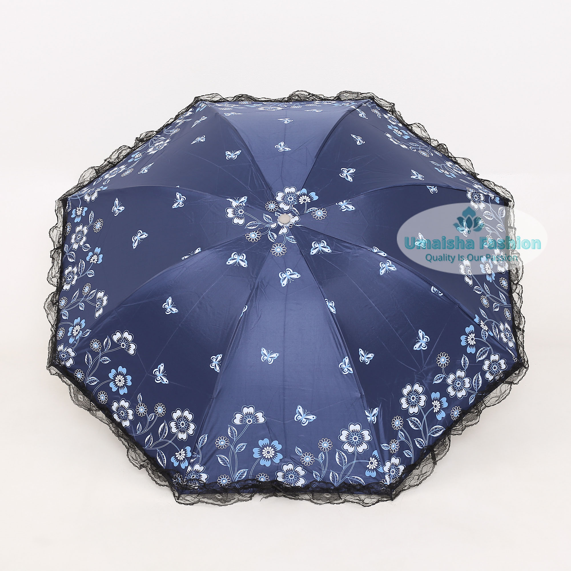 Picture of Ladies Fashionable and Elegant Anti UV Sunshade Print Border Lace Umbrella