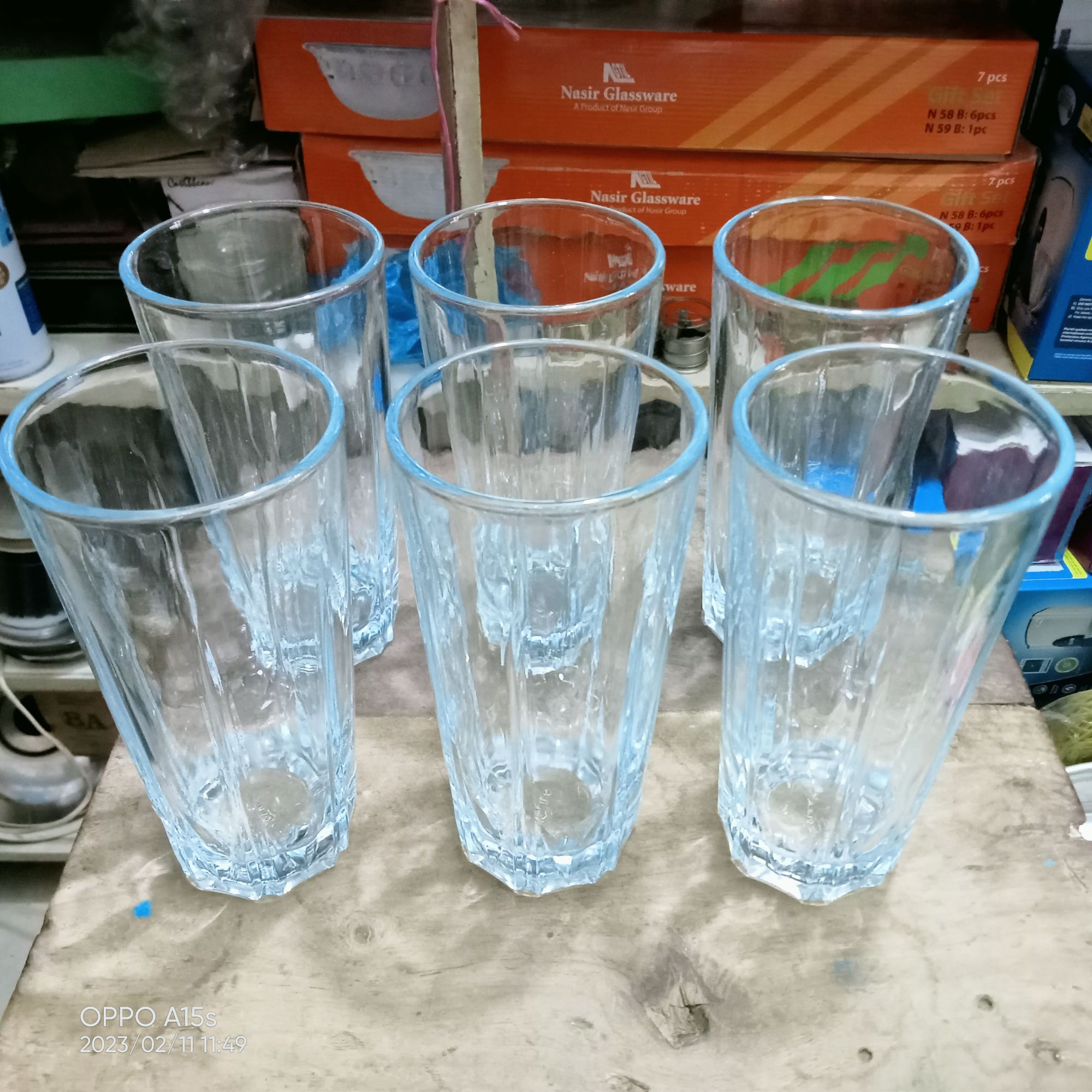 Picture of Diamond glass (Tumbler) 6Pcs of glass.  PURE-Stong-Clear.