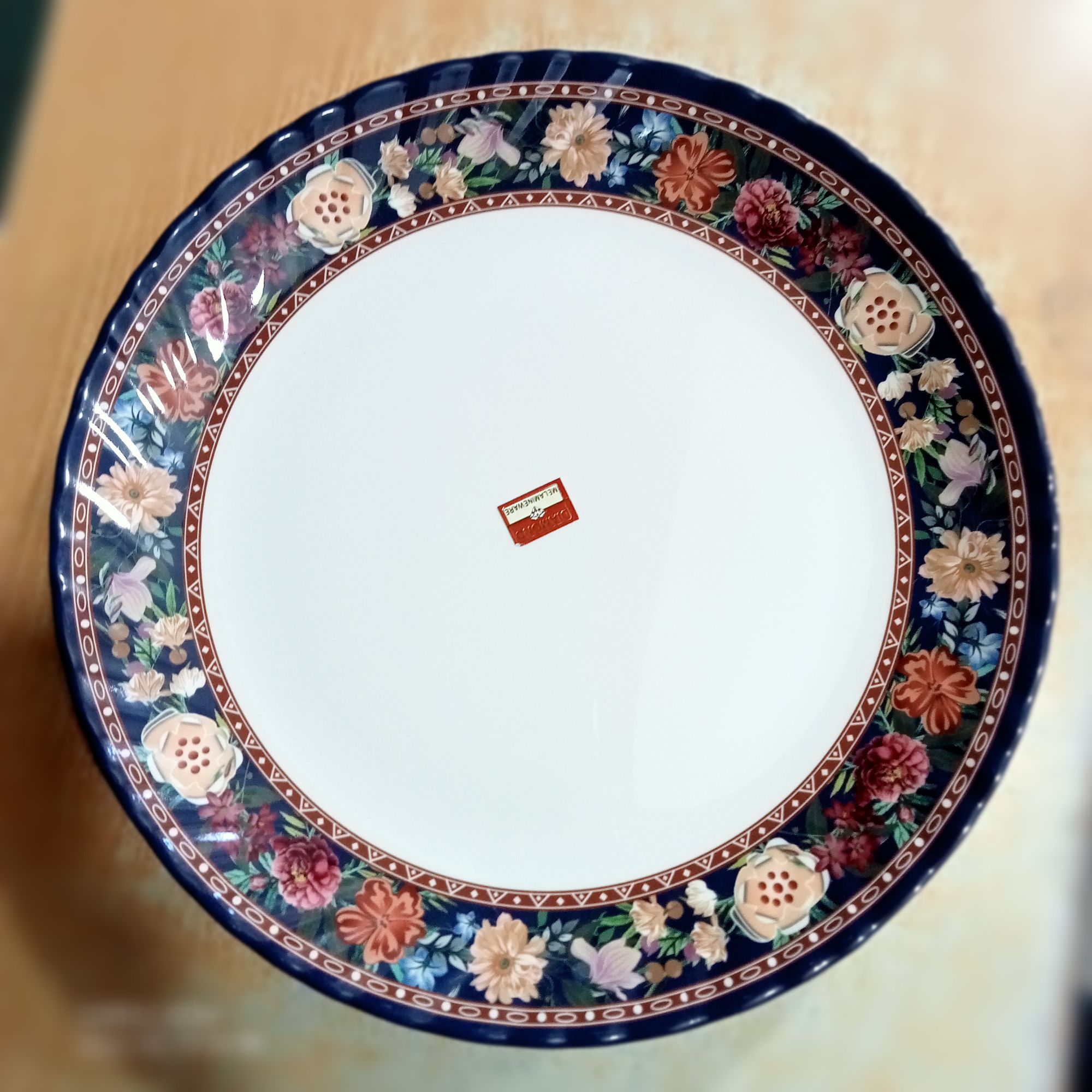 Picture of 11" Noble plate Melamine,Big Size Corrugated Dinner plate 2 PC . Diamond Melamine.