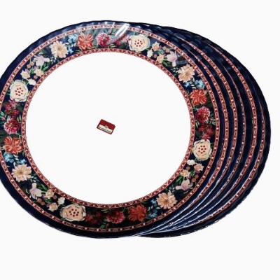 Picture of 11" Noble plate Melamine,Big Size Corrugated Dinner plate 2 PC . Diamond Melamine.