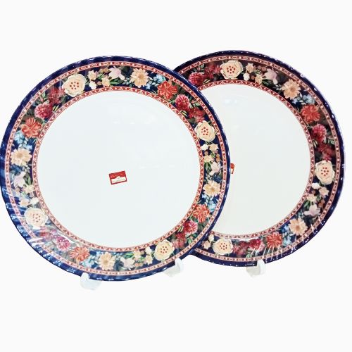 Picture of 11" Noble plate Melamine,Big Size Corrugated Dinner plate 2 PC . Diamond Melamine.
