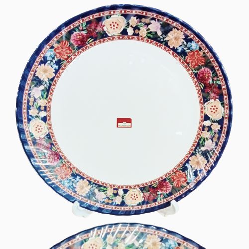 Picture of 11" Noble plate Melamine,Big Size Corrugated Dinner plate 2 PC . Diamond Melamine.