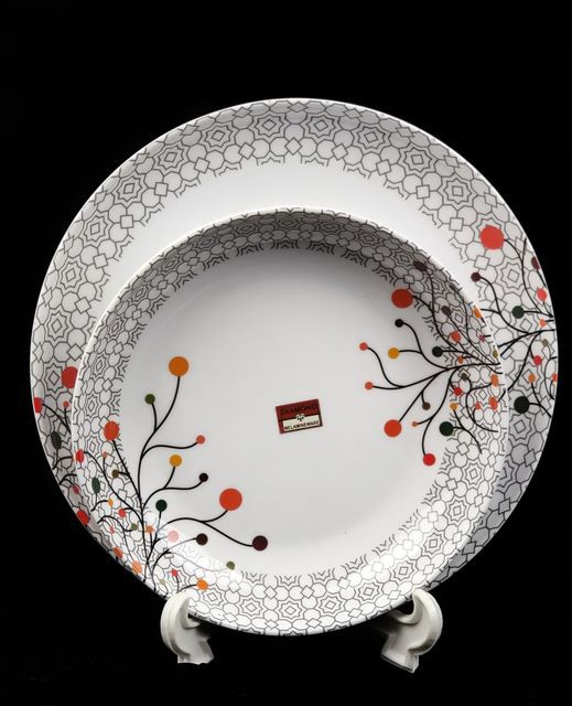 Picture of 10" Melamine Coup Plate Diamond Melamine Dinner Plate 6 Pcs. - Serve Dinner With Elegance Using This Melamine Plate Set