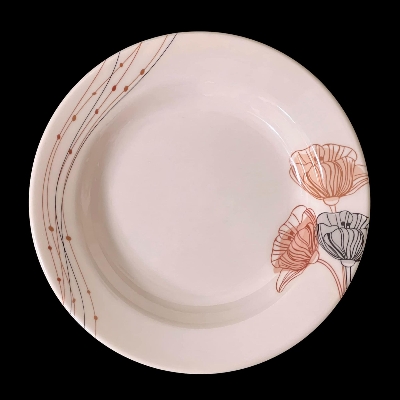 Picture of 9" soup Dinner plate, Diamond Melamine plate 6 pcs.