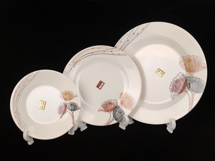 Picture of 9" soup Dinner plate, Diamond Melamine plate 6 pcs.