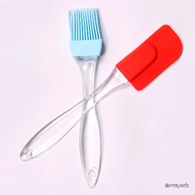 Picture of Multicolor Silicon Basting Oil Brush & Spatula - Kitchen Tool - Color May Vary.