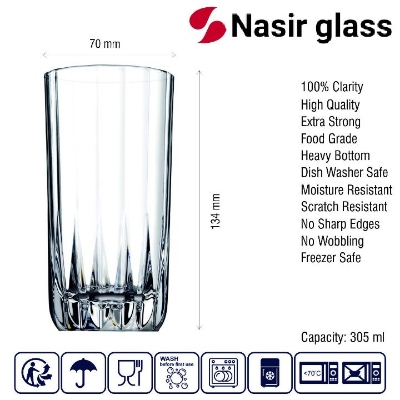 Picture of Antalya Glass Water/Juice Tumbler - Transparent Tumbler For Serving Beverages - Set Of 6 Pieces 305Ml Each