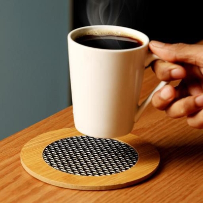 Picture of Bamboo Round Heat Pad, Natural Bamboo, Antibacterial Table Pad for Hot Pans, Placemat Pads, Key Tray,& Bar Service Mat.set of 6pcs.