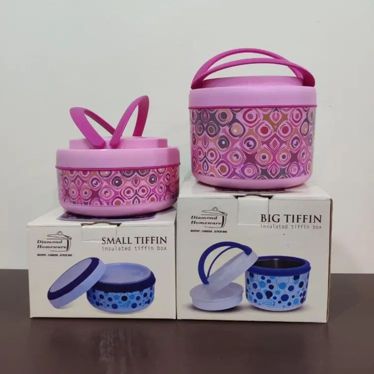 Picture of Lunch Box Stainless Steel Tiffin Hotpot, 900 ml, Inside Steel Tiffin Box.