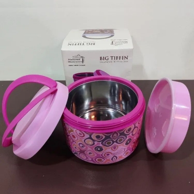 Picture of Lunch Box Stainless Steel Tiffin Hotpot, 900 ml, Inside Steel Tiffin Box.