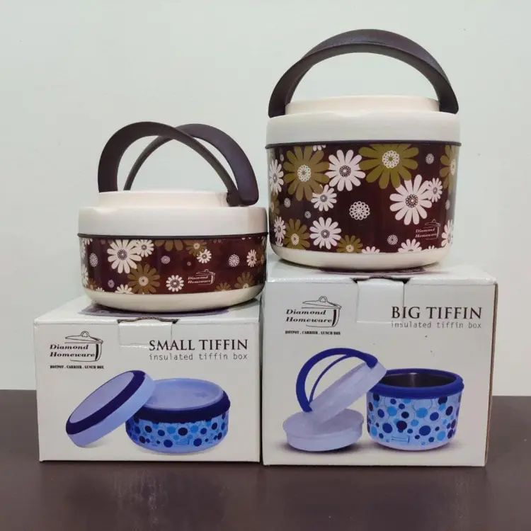 Picture of Lunch Box Stainless Steel Tiffin Hotpot, 900 ml, Inside Steel Tiffin Box.