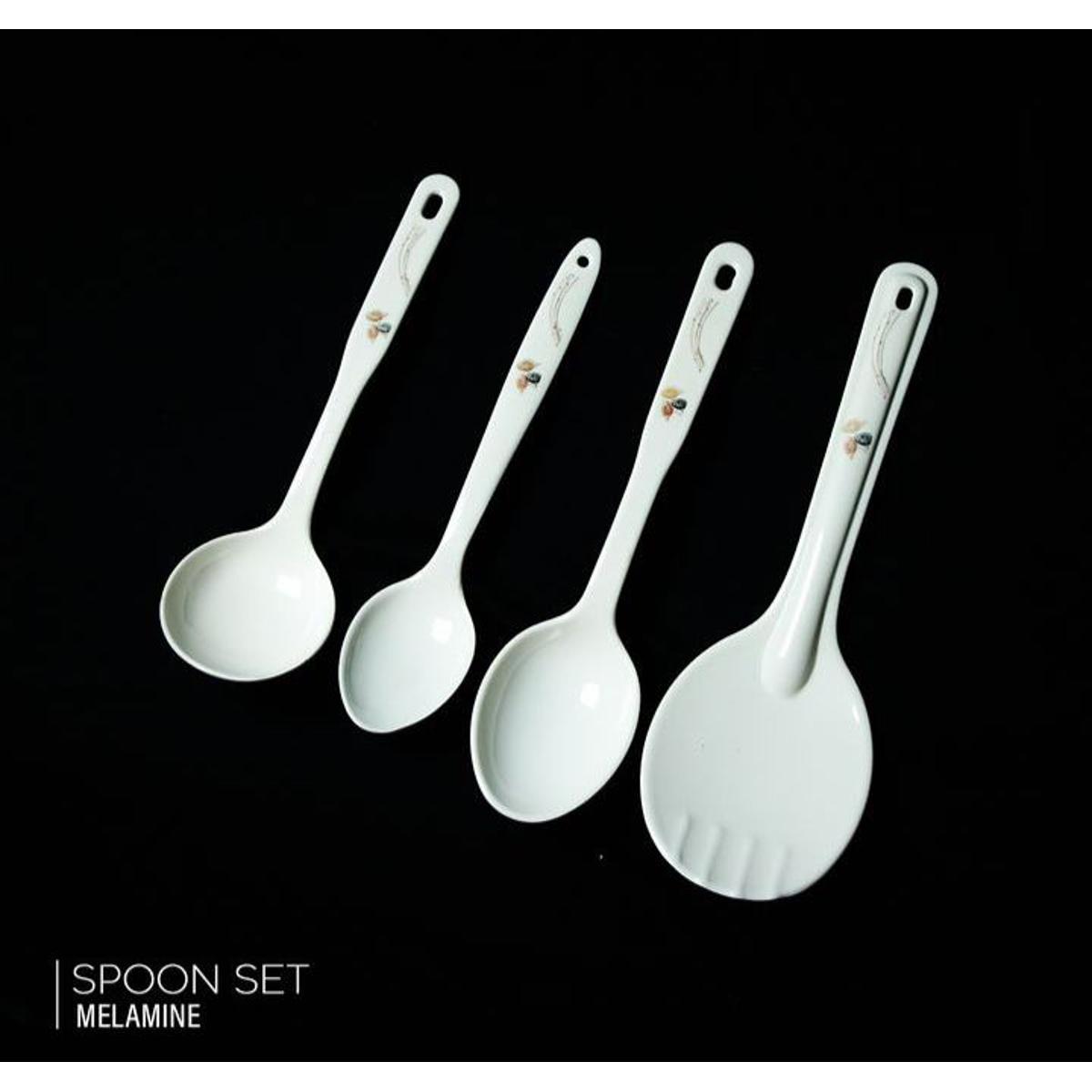 Picture of Melamine Spoon Set.Rice, Curry &Coup Spoon 4pcs set , Diamond Melamine.