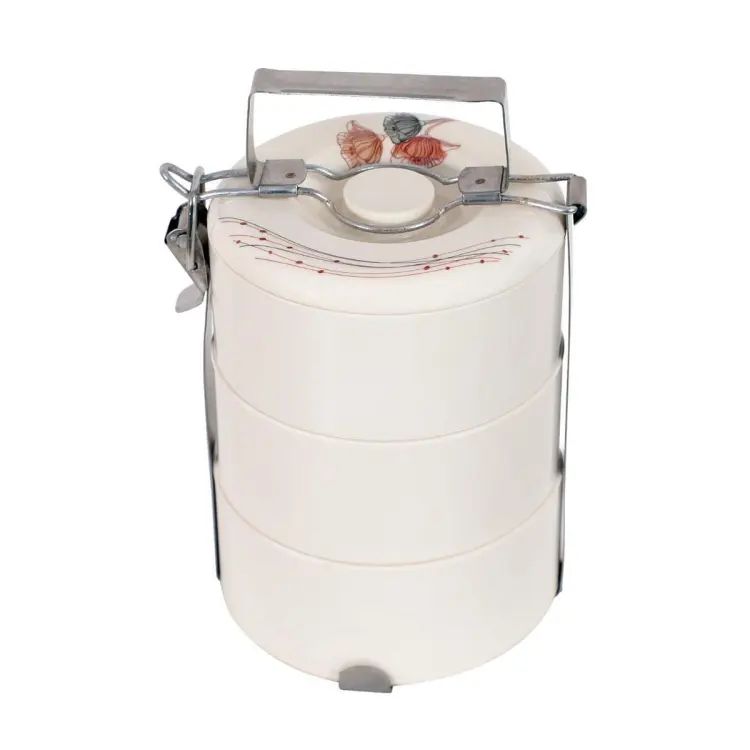 Picture of Melamine Round Tiffin Career 3 Bati , Diamond Melamine Tiffin Career.