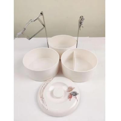 Picture of Melamine Round Tiffin Career 3 Bati , Diamond Melamine Tiffin Career.