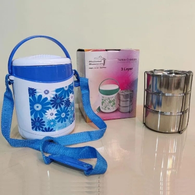 Picture of Lunch Box 3 Layer Hot Tiffin Career 3 Bati.