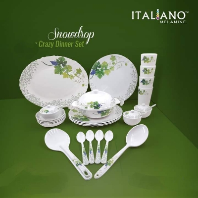 Picture of Melamine Snowdrop 24 Pcs Crazy Dinner Set - Multicolor