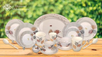 Picture of 60 PCS Dinner set, Diamond Melamine Tableware set.