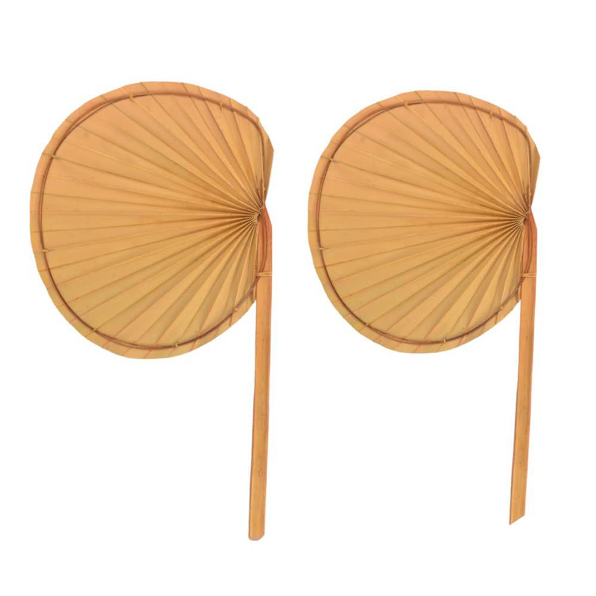 Picture of Handmade Traditional Palm Leaf Hand Fan (Vishari), Pack of 2