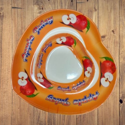 Picture of Heart Shape Melamine Firni Bowls, Small Snack Dessert Dishes, Salad Plates, Sauce pot 7pcs set.