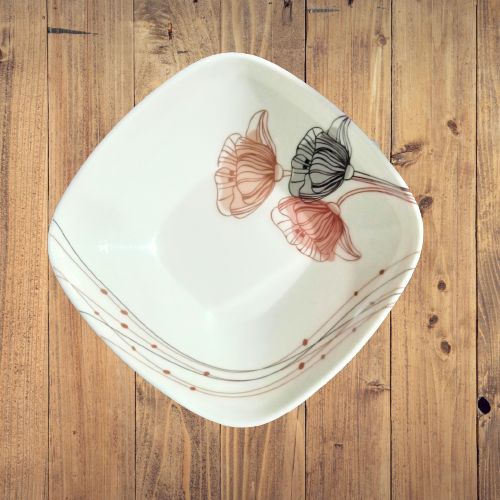 Picture of Melamine 5" Square Firni Bowl (6 Pcs) - Diamond Melamineware