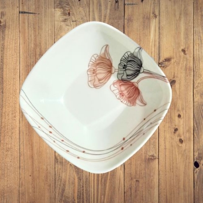 Picture of Melamine 5" Square Firni Bowl (6 Pcs) - Diamond Melamineware