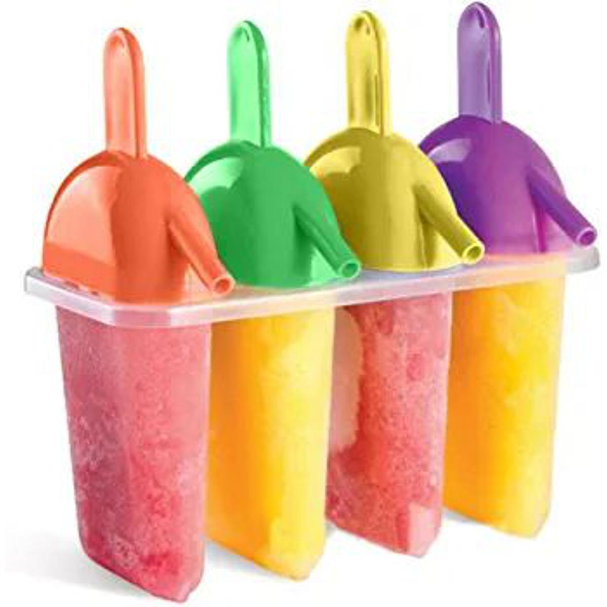 Picture of Pop Ice Cream Maker Molds, Ice Pop Maker For Kids - Set of Four Sipper Ice Pop Maker BPA Free Popsicle Molds - Make 4 Juice Pops.