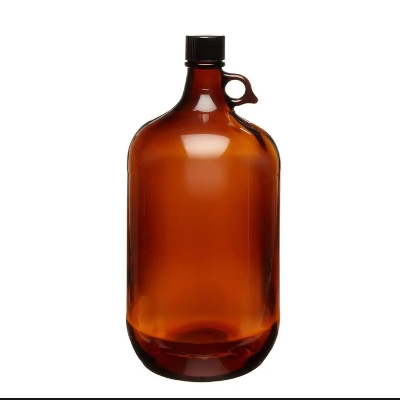 Picture of 4 Liter Amber Water Bottle with Handle for Organic Oil, Milk, Juice, Honey,Ghee & Decoration.