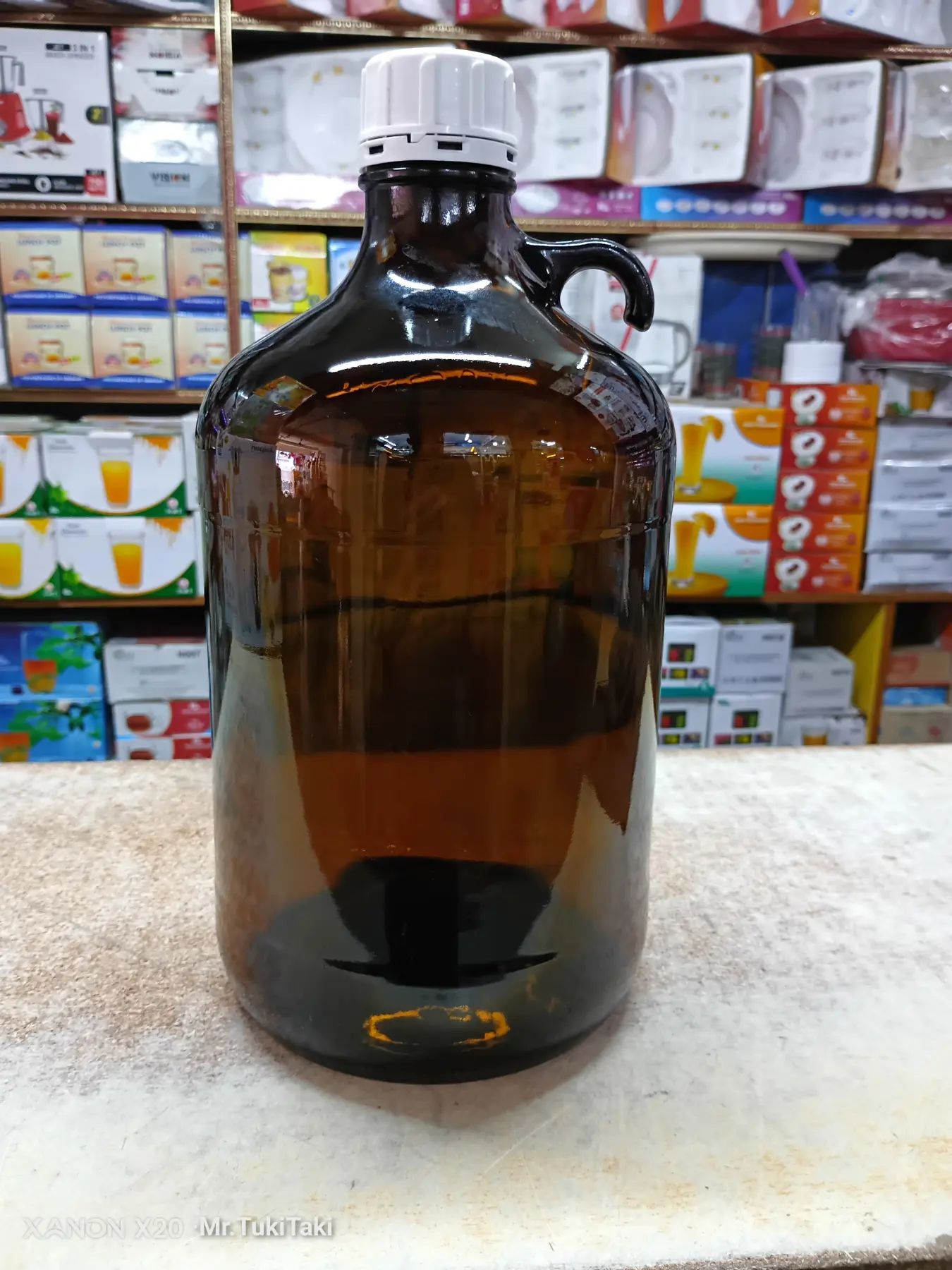 Picture of Large Amber Glass Bottle Jug 2.5ltr/4ltr. Ideal for Organic Oil ,Ghee, Honey, Milk, Juice and Drinking Glass Bottle