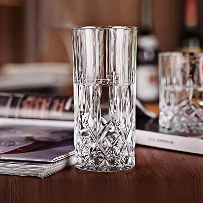 Picture of Crystal Highball Glass, Drinking Glass Tumbler Set of 6 for Water, Juice, Beer, Wine, and Cocktails - Minimalistic Sophistication
