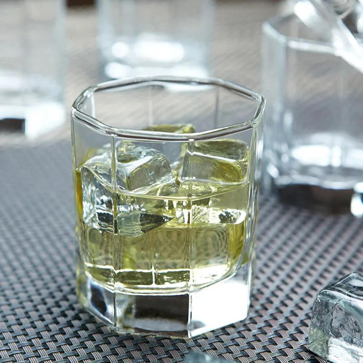 Picture of Premium Water,Juice, cock Glass Set 190ml,Medium Size Tumbler Glass for Drinking Juice, Water, Sharbat and Cocktails Octagonal Glass.