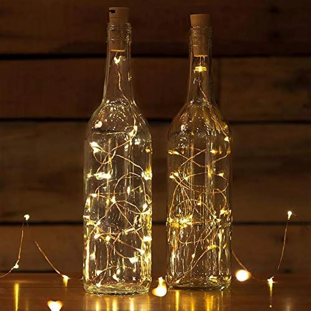Picture of 20 Led Bottle Cork Lights With Bottle Copper Wire String Lights 2M Battery Powered, 1 Unit,2 meters