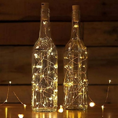 Picture of 20 Led Bottle Cork Lights With Bottle Copper Wire String Lights 2M Battery Powered, 1 Unit,2 meters