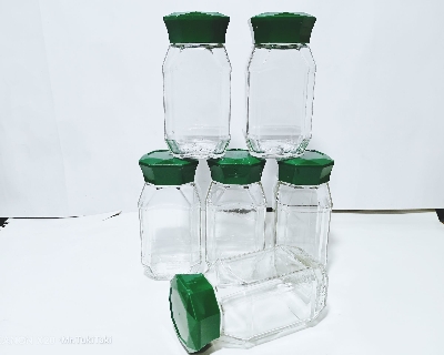 Picture of 200ml 6pc Glass jar For storage Food,coffee,tea, Pickle glass jar with plastic lid