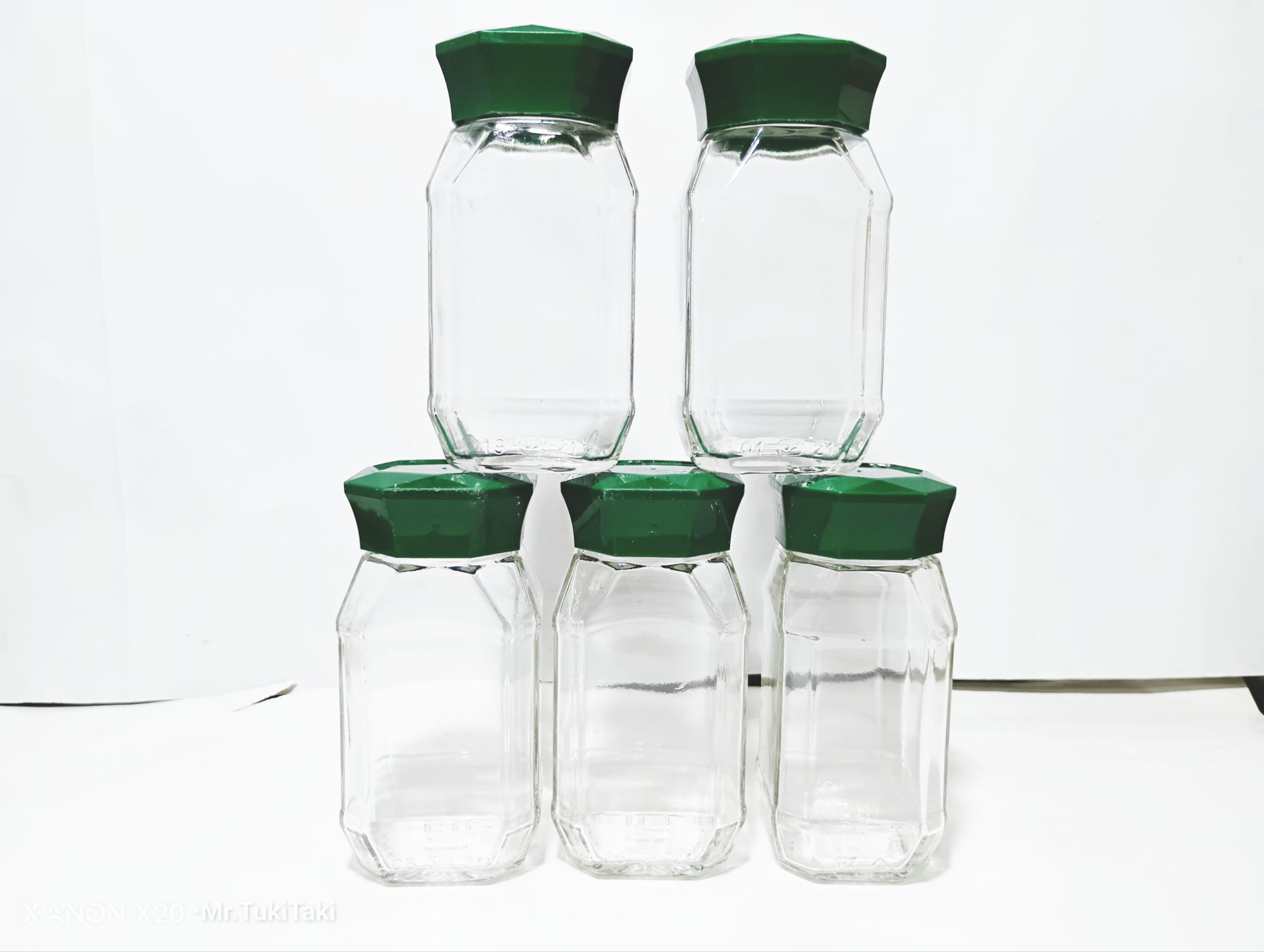 Picture of 200ml 6pc Glass jar For storage Food,coffee,tea, Pickle glass jar with plastic lid