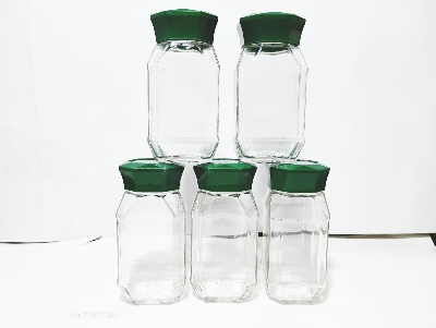 Picture of 200ml 6pc Glass jar For storage Food,coffee,tea, Pickle glass jar with plastic lid